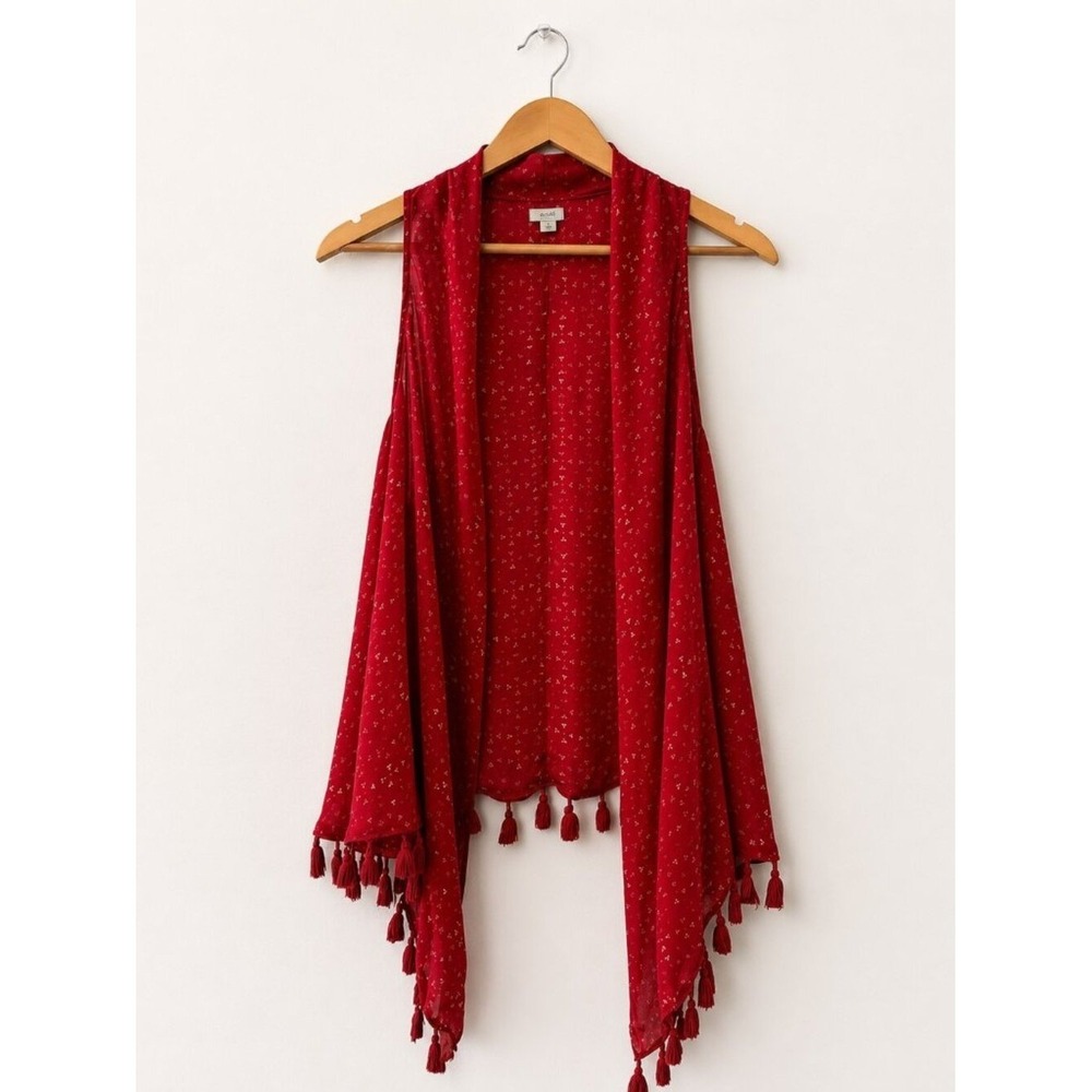 Urban Outfitters Tassel Open Front Vest Size M Boho Western Cowgirl Festival